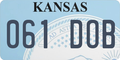 KS license plate 061DOB