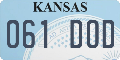 KS license plate 061DOD