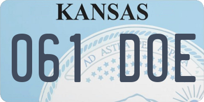 KS license plate 061DOE