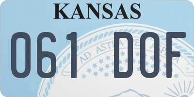 KS license plate 061DOF