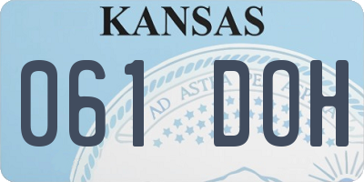 KS license plate 061DOH