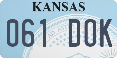KS license plate 061DOK