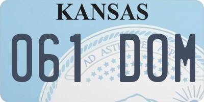 KS license plate 061DOM