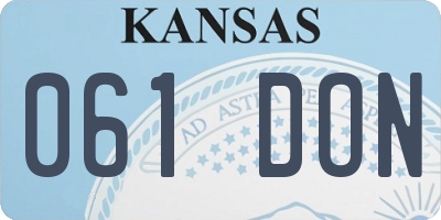 KS license plate 061DON
