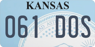 KS license plate 061DOS