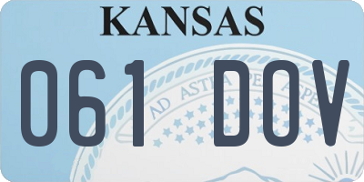 KS license plate 061DOV