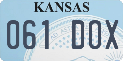 KS license plate 061DOX