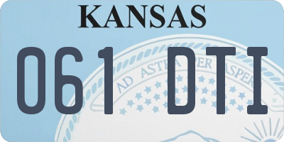 KS license plate 061DTI