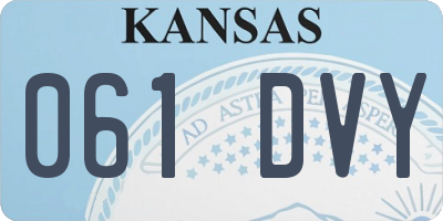 KS license plate 061DVY