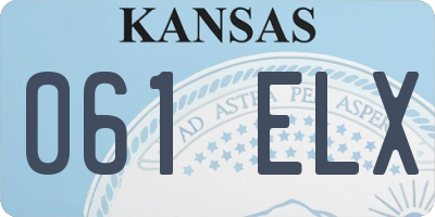 KS license plate 061ELX