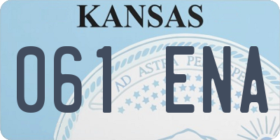 KS license plate 061ENA