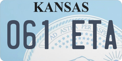 KS license plate 061ETA