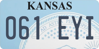 KS license plate 061EYI