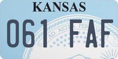 KS license plate 061FAF