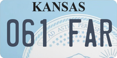 KS license plate 061FAR