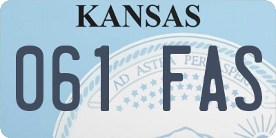 KS license plate 061FAS