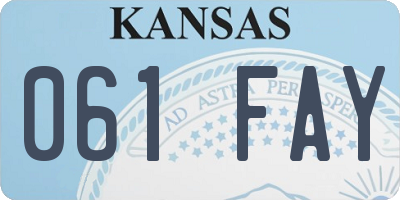 KS license plate 061FAY