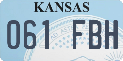 KS license plate 061FBH