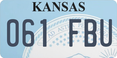 KS license plate 061FBU