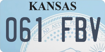 KS license plate 061FBV