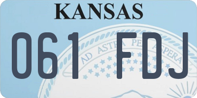KS license plate 061FDJ