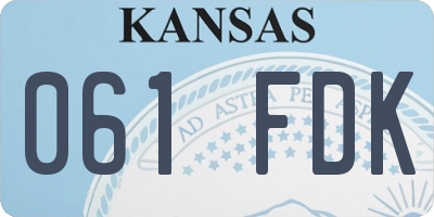 KS license plate 061FDK