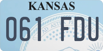 KS license plate 061FDU