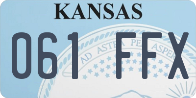 KS license plate 061FFX