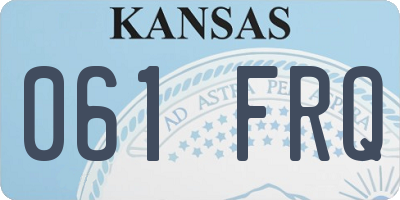 KS license plate 061FRQ