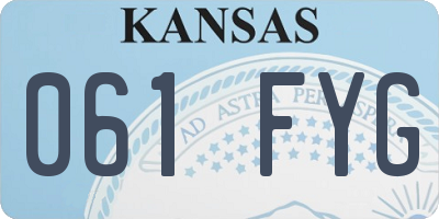 KS license plate 061FYG