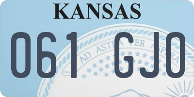 KS license plate 061GJO