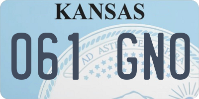 KS license plate 061GNO