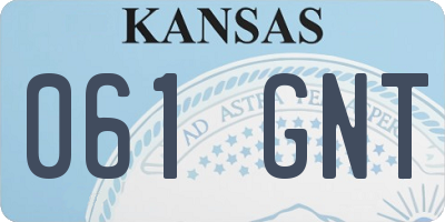 KS license plate 061GNT