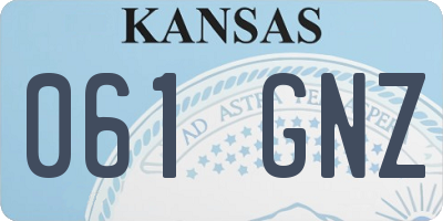 KS license plate 061GNZ
