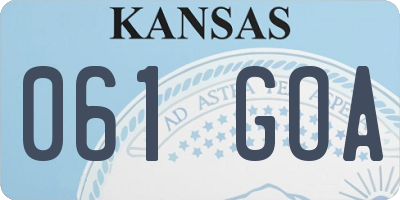 KS license plate 061GOA