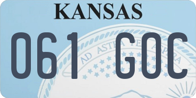 KS license plate 061GOC