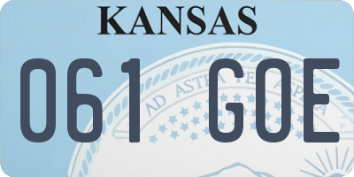 KS license plate 061GOE