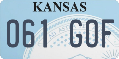 KS license plate 061GOF