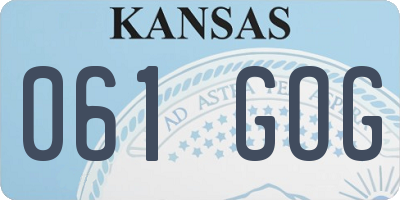 KS license plate 061GOG