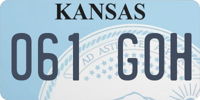 KS license plate 061GOH