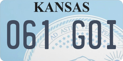 KS license plate 061GOI