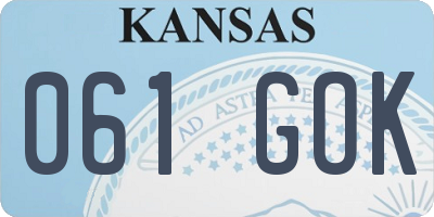 KS license plate 061GOK