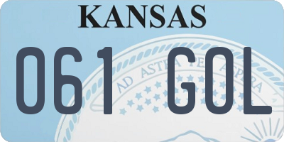 KS license plate 061GOL
