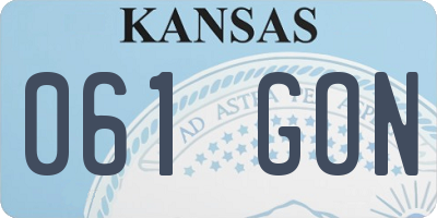 KS license plate 061GON