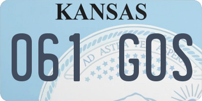 KS license plate 061GOS