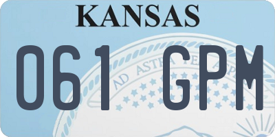 KS license plate 061GPM