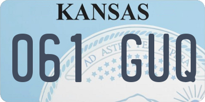 KS license plate 061GUQ