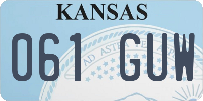 KS license plate 061GUW