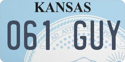 KS license plate 061GUY