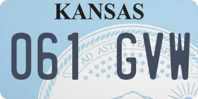 KS license plate 061GVW